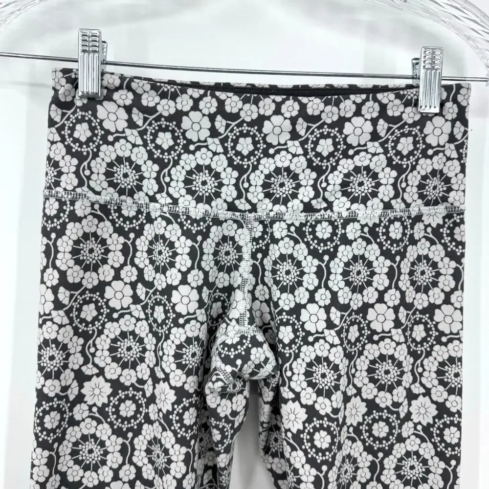 Lululemon Wunder Under Full Length Leggings 4 Twiggy Gray White Floral Nimbus - Picture 2 of 5